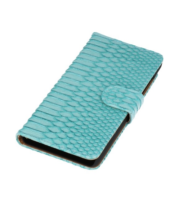 Snake Book Style Taske til Huawei Ascend G730 Turquoise