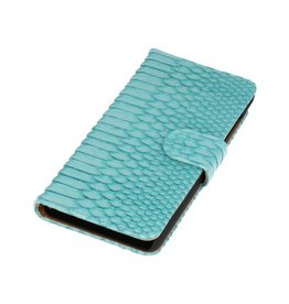 Snake Bookstyle Hoes voor HTC One 2 M8 mini Turquoise