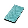 Snake Bookstyle Hoes voor LG K10 Turquoise