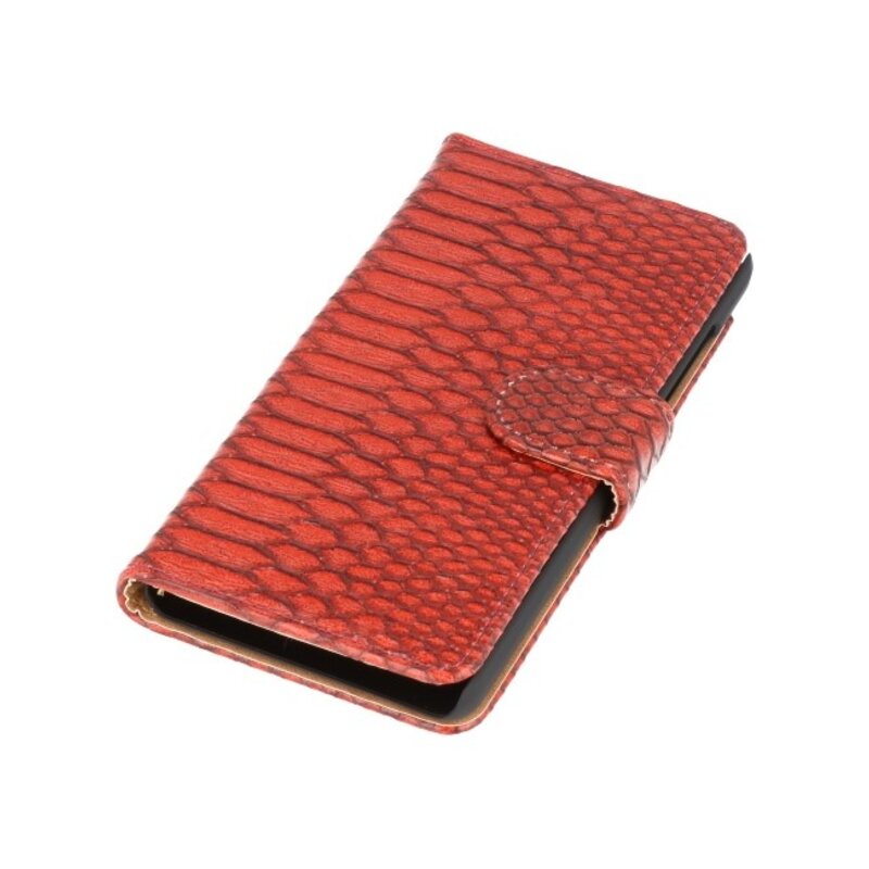 Snake-Buch-Art-Fall für HTC One M9 Red