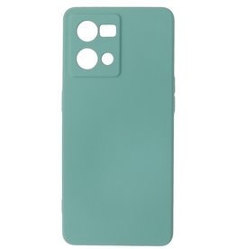 Fashion Color TPU-etui Oppo Reno 8 4G Mørkegrøn