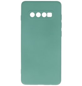 Fashion Color TPU Hoesje Samsung Galaxy S10 Plus Donker Groen