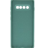 Fashion Color TPU-cover til Samsung Galaxy S10 Plus mørkegrøn