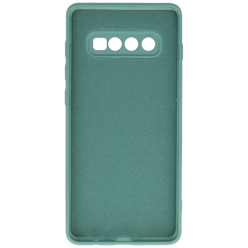 Fashion Color TPU-cover til Samsung Galaxy S10 Plus mørkegrøn