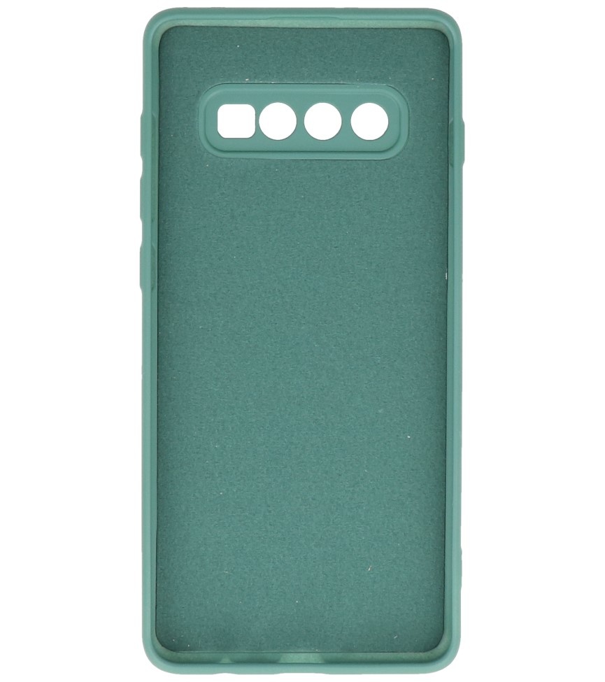 Fashion Color TPU-cover til Samsung Galaxy S10 Plus mørkegrøn
