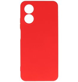 Fashion Color TPU-etui Oppo A17 Rød