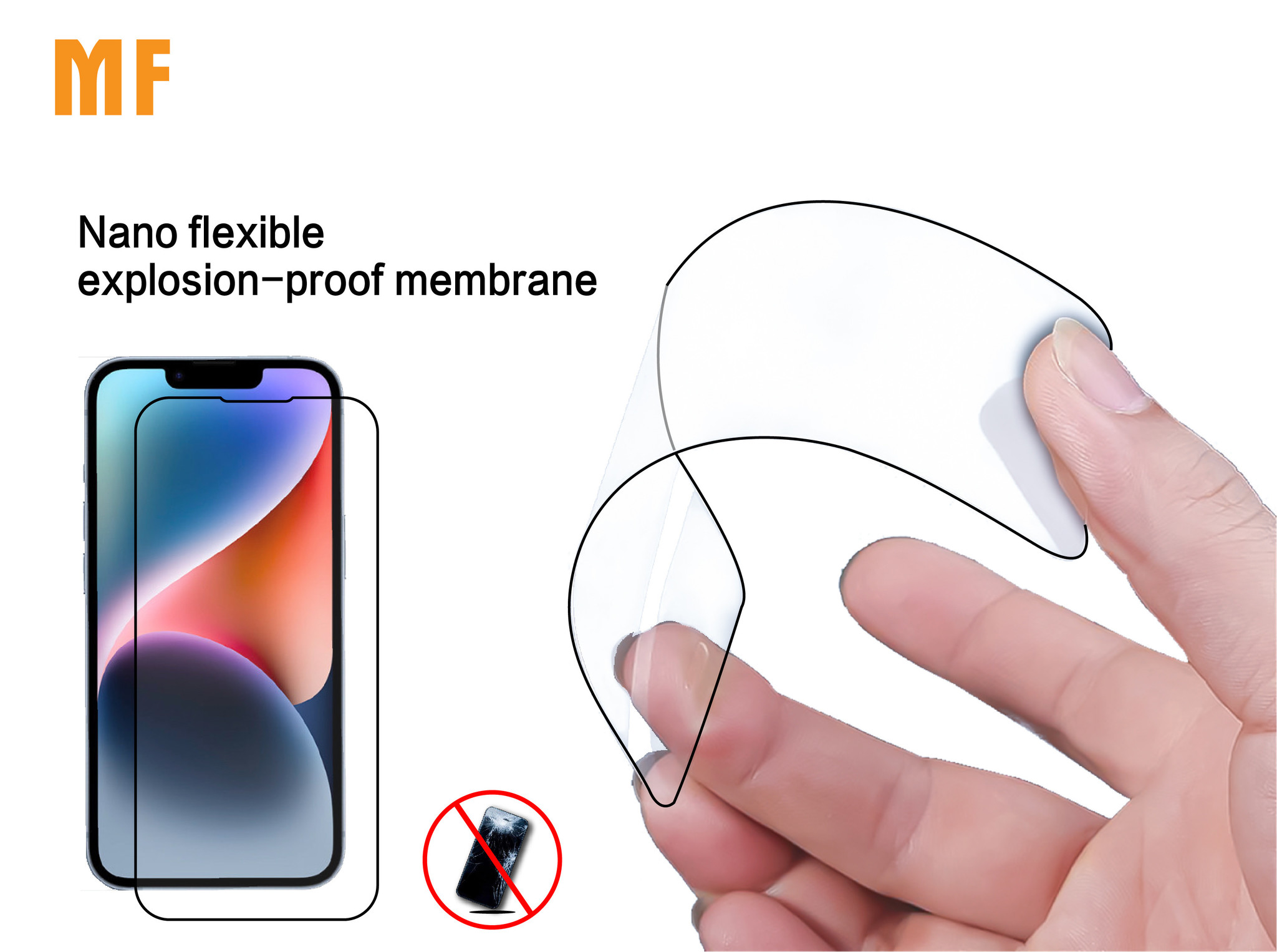 MF Full Tempered Glass voor iPhone 6 Plus - 7 Plus - 8 Plus