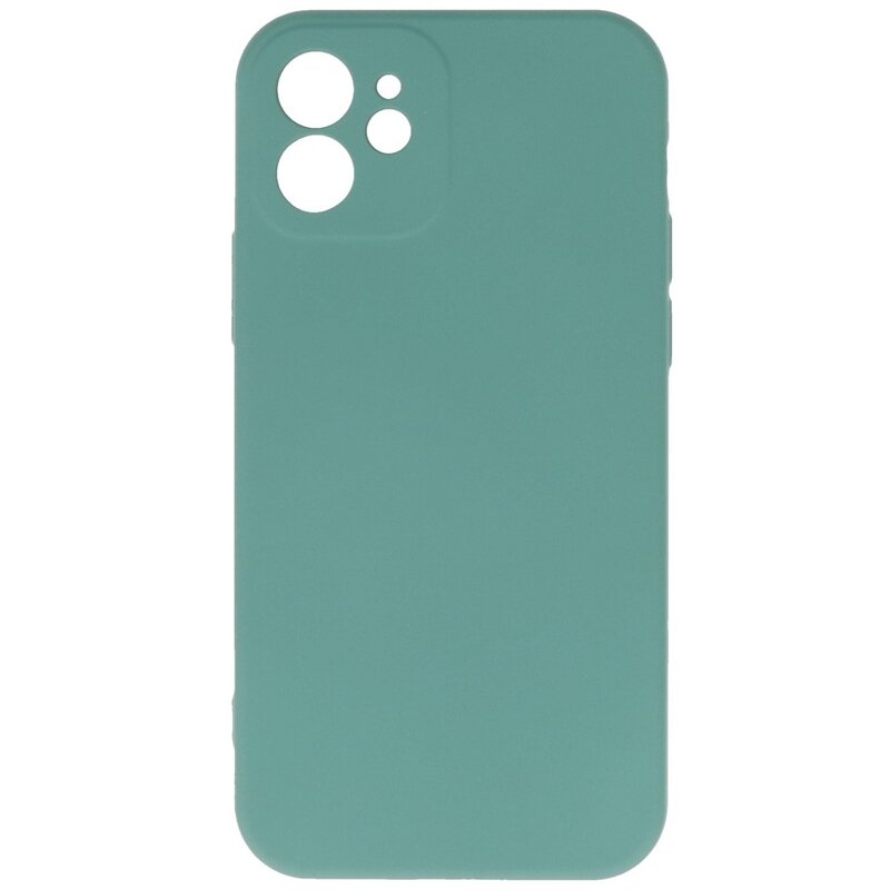 Fashion Color TPU Cover iPhone 12 Mørkegrøn
