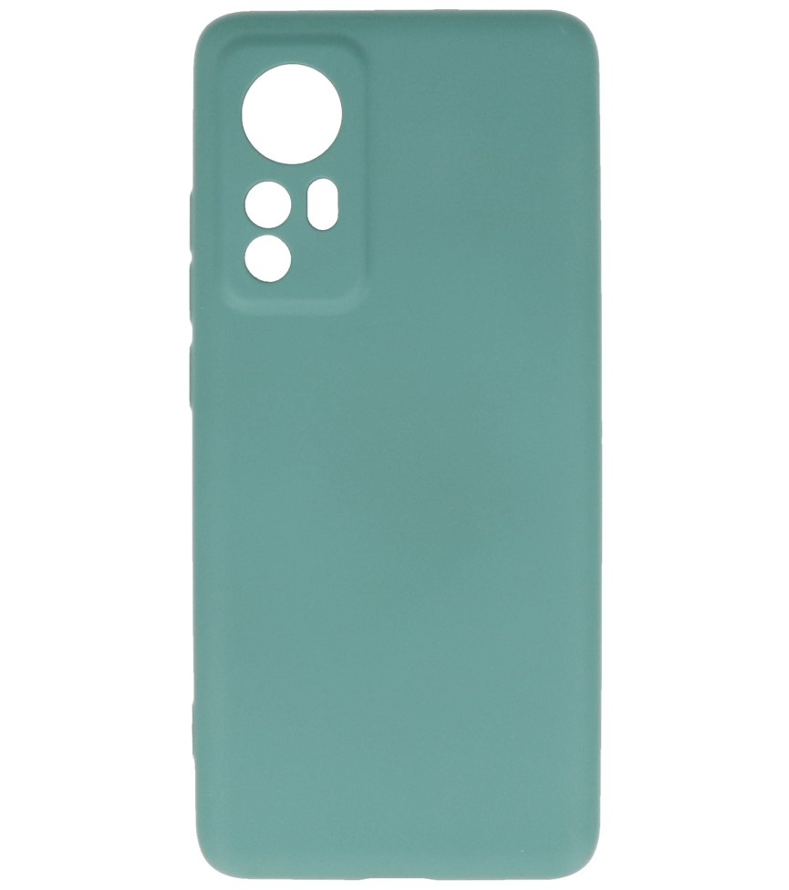 Fashion Color TPU Case Xiaomi 12 Pro Mørkegrøn
