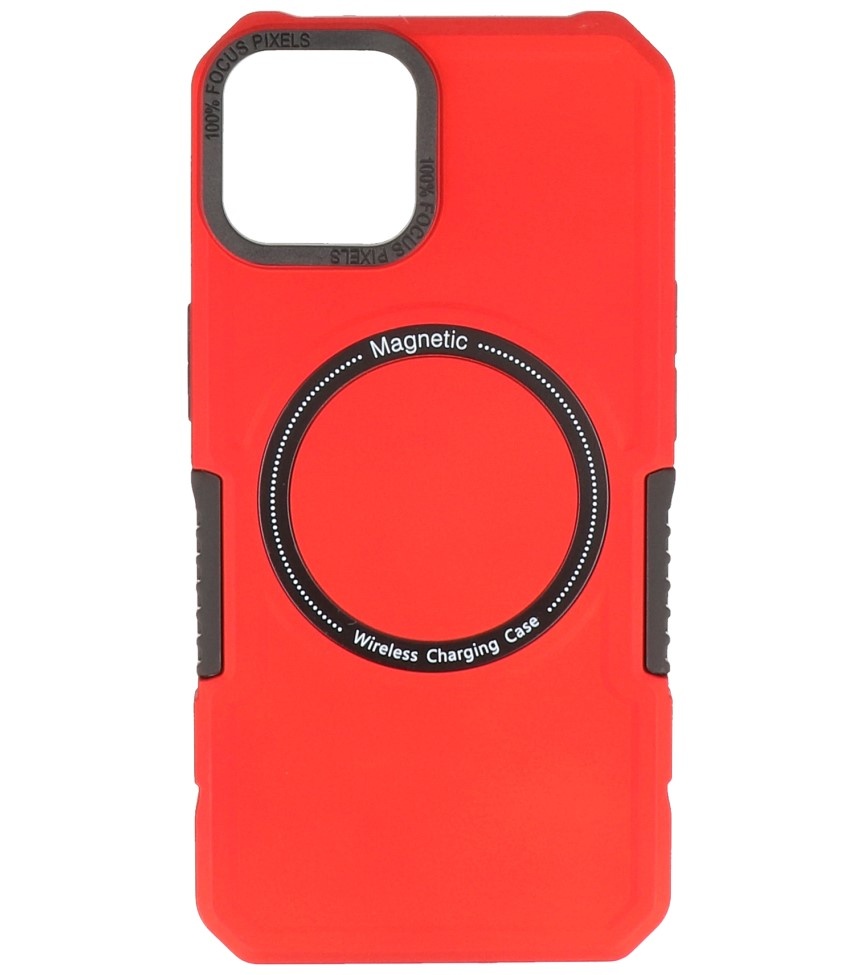 Estuche de carga magnético para iPhone 11 Pro Max rojo