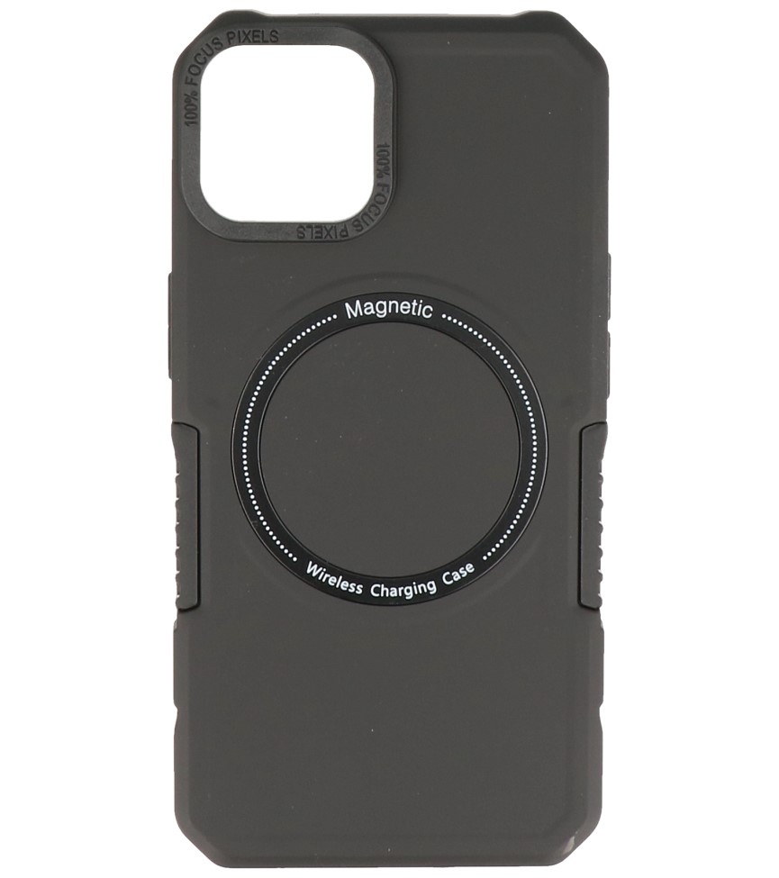 Magnetische Ladehülle für iPhone 12 - 12 Pro Schwarz