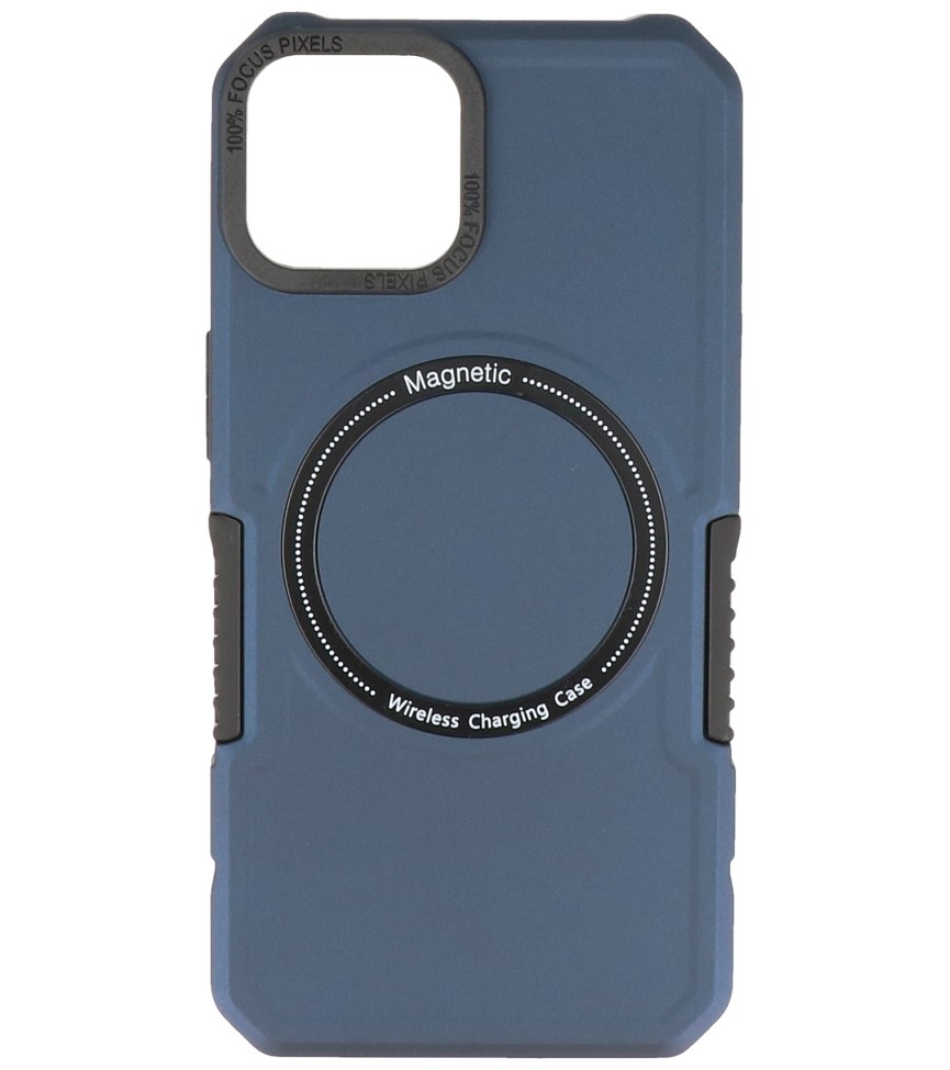 Magnetic Charging Case voor iPhone 12 - 12 Pro Navy