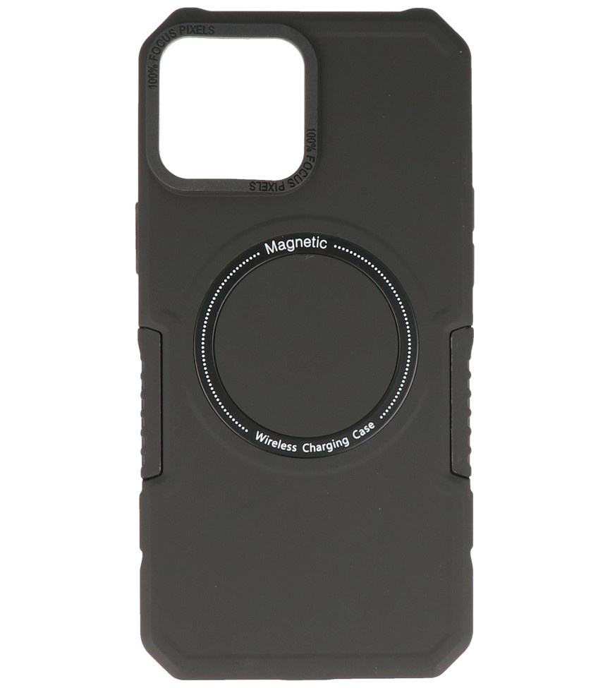Custodia di ricarica magnetica per iPhone 12 Pro Max nera