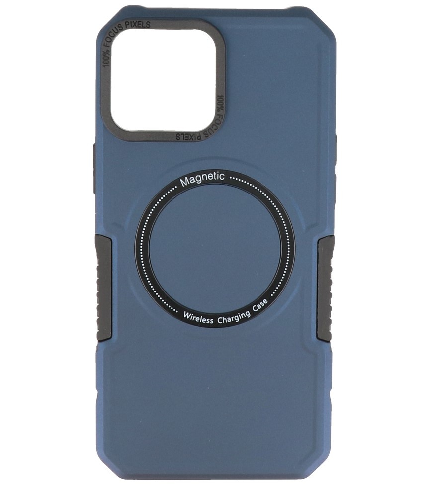Funda de carga magnética para iPhone 12 Pro Max azul marino