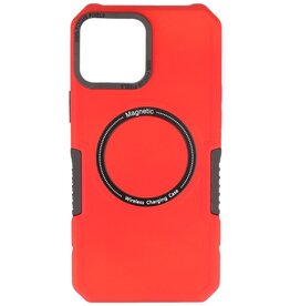 Estuche de carga magnético para iPhone 12 Pro Max rojo