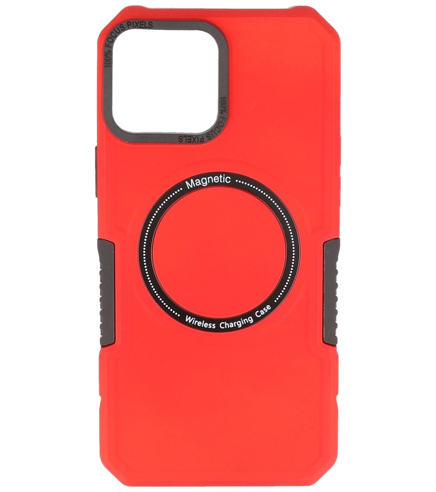 Estuche de carga magnético para iPhone 12 Pro Max rojo