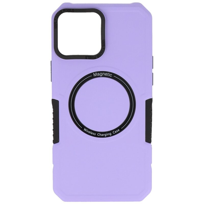 Funda de carga magnética para iPhone 12 Pro Max Púrpura