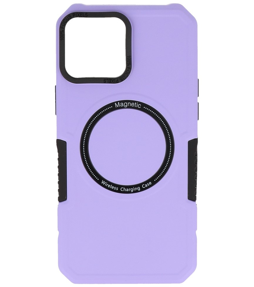 Funda de carga magnética para iPhone 12 Pro Max Púrpura