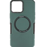 Custodia di ricarica magnetica per iPhone 12 Pro Max verde scuro