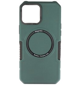 Coque de chargement magnétique pour iPhone 12 Pro Max vert foncé