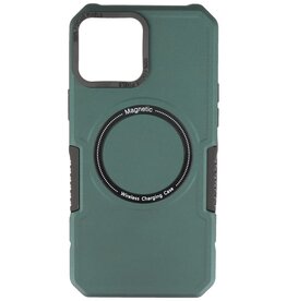 Funda de carga magnética para iPhone 12 Pro Max verde oscuro