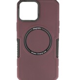 Estuche de carga magnético para iPhone 12 Pro Max Borgoña rojo