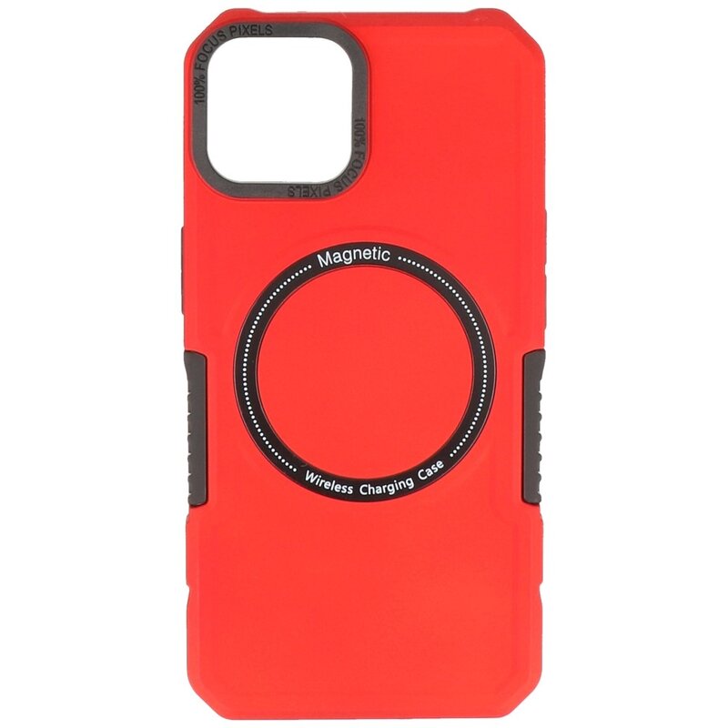 Magnetic Charging Case voor iPhone 13 Rood