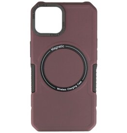 Coque de chargement magnétique pour iPhone 13 Rouge bordeaux