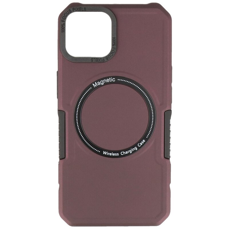 Custodia di ricarica magnetica per iPhone 13 rosso bordeaux