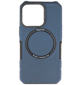 Funda de carga magnética para iPhone 13 Pro azul marino