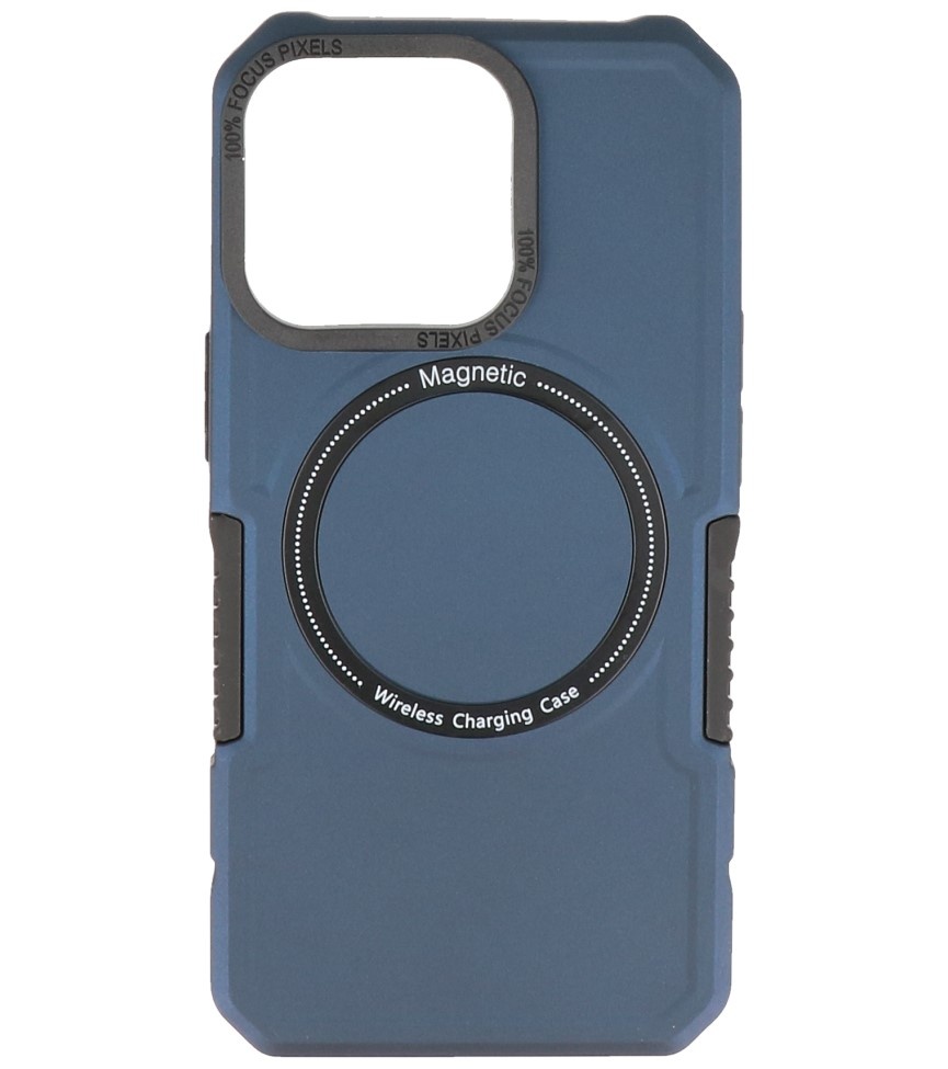 Funda de carga magnética para iPhone 13 Pro azul marino