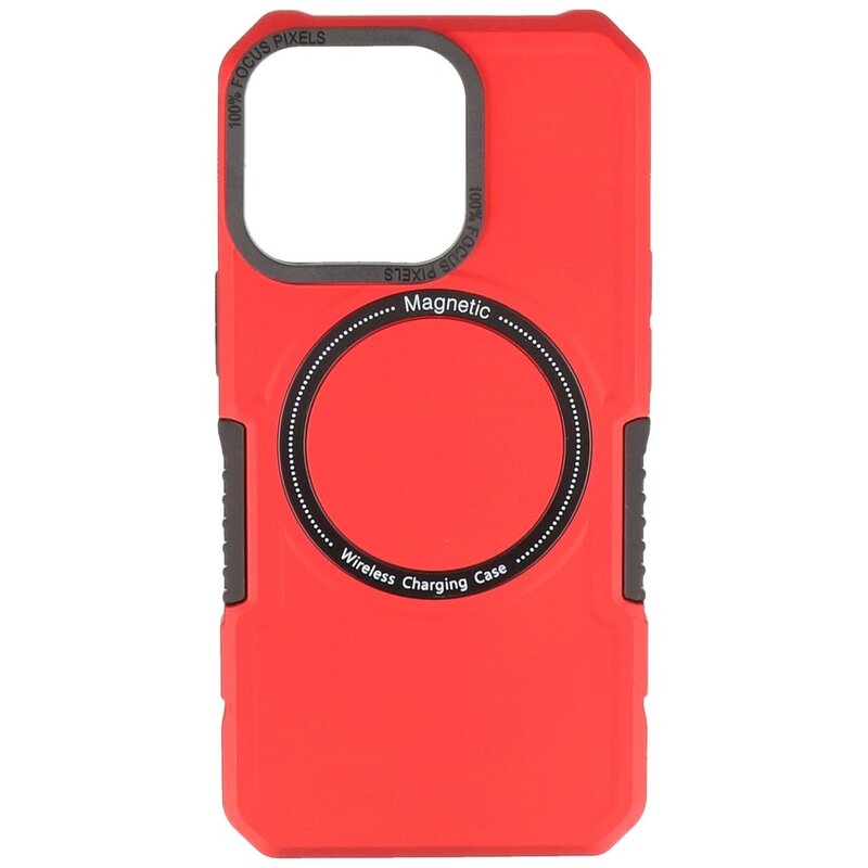 Magnetic Charging Case voor iPhone 13 Pro Rood