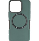 Funda de carga magnética para iPhone 13 Pro verde oscuro