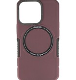 Coque de Charge Magnétique pour iPhone 13 Pro Rouge Bordeaux