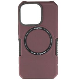 Custodia di ricarica magnetica per iPhone 13 Pro bordeaux rosso