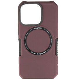 Estuche de carga magnético para iPhone 13 Pro Borgoña rojo