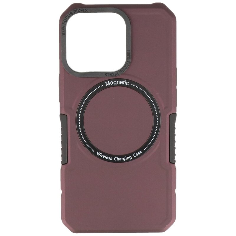 Magnetic Charging Case voor iPhone 13 Pro Bordeaux Rood