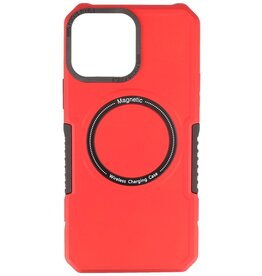 Coque de chargement magnétique pour iPhone 13 Pro Max Rouge