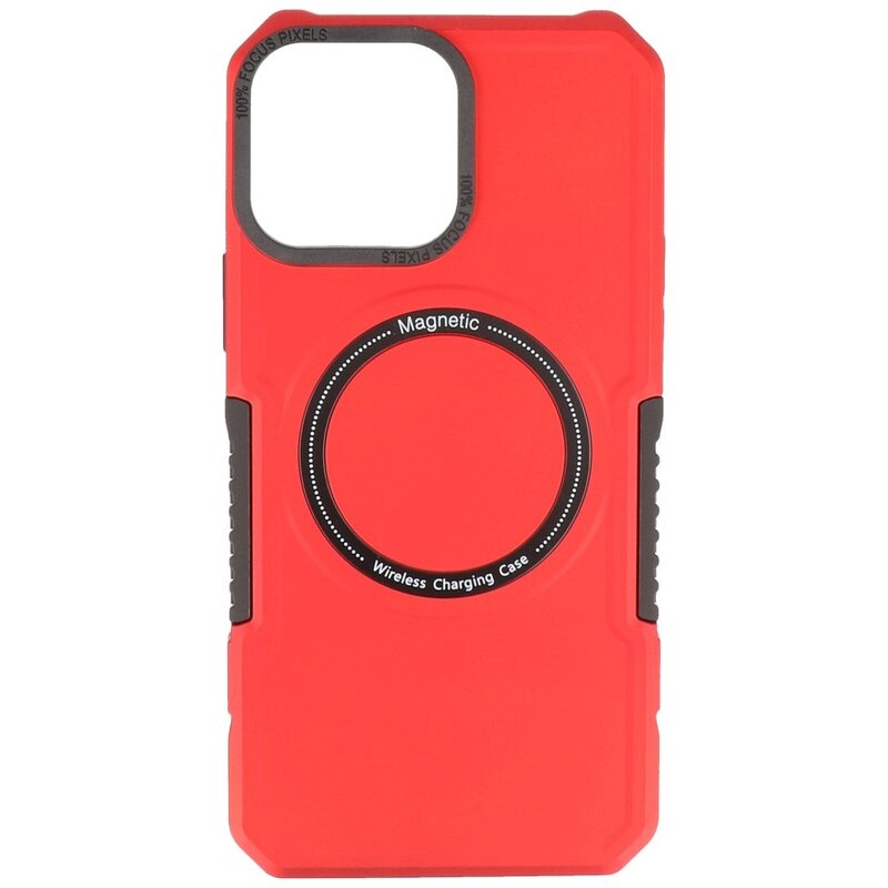 Estuche de carga magnético para iPhone 13 Pro Max rojo