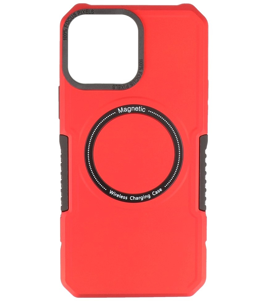 Magnetic Charging Case voor iPhone 13 Pro Max Rood