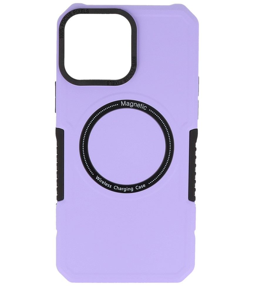 Funda de carga magnética para iPhone 13 Pro Max Púrpura