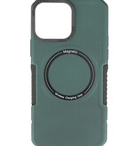 Coque de chargement magnétique pour iPhone 13 Pro Max vert foncé