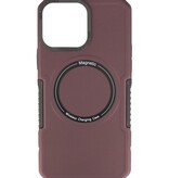 Coque de Charge Magnétique pour iPhone 13 Pro Max Rouge Bordeaux