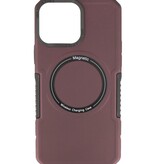 Custodia di ricarica magnetica per iPhone 13 Pro Max rosso bordeaux