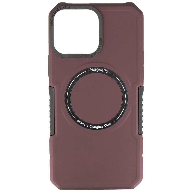 Magnetic Charging Case for iPhone 13 Pro Max Burgundy Red