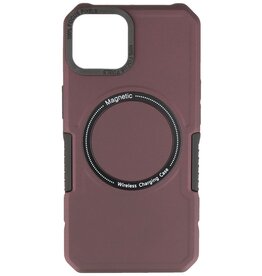 Funda de Carga Magnética para iPhone 14 Rojo Burdeos