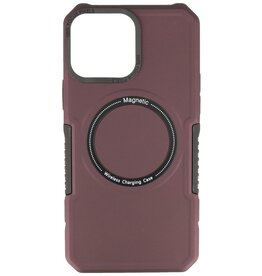 Estuche de carga magnético para iPhone 14 Pro Borgoña rojo