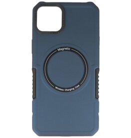 Magnetische Ladehülle für iPhone 14 Plus, Marineblau