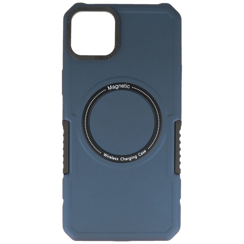 Magnetische Ladehülle für iPhone 14 Plus, Marineblau