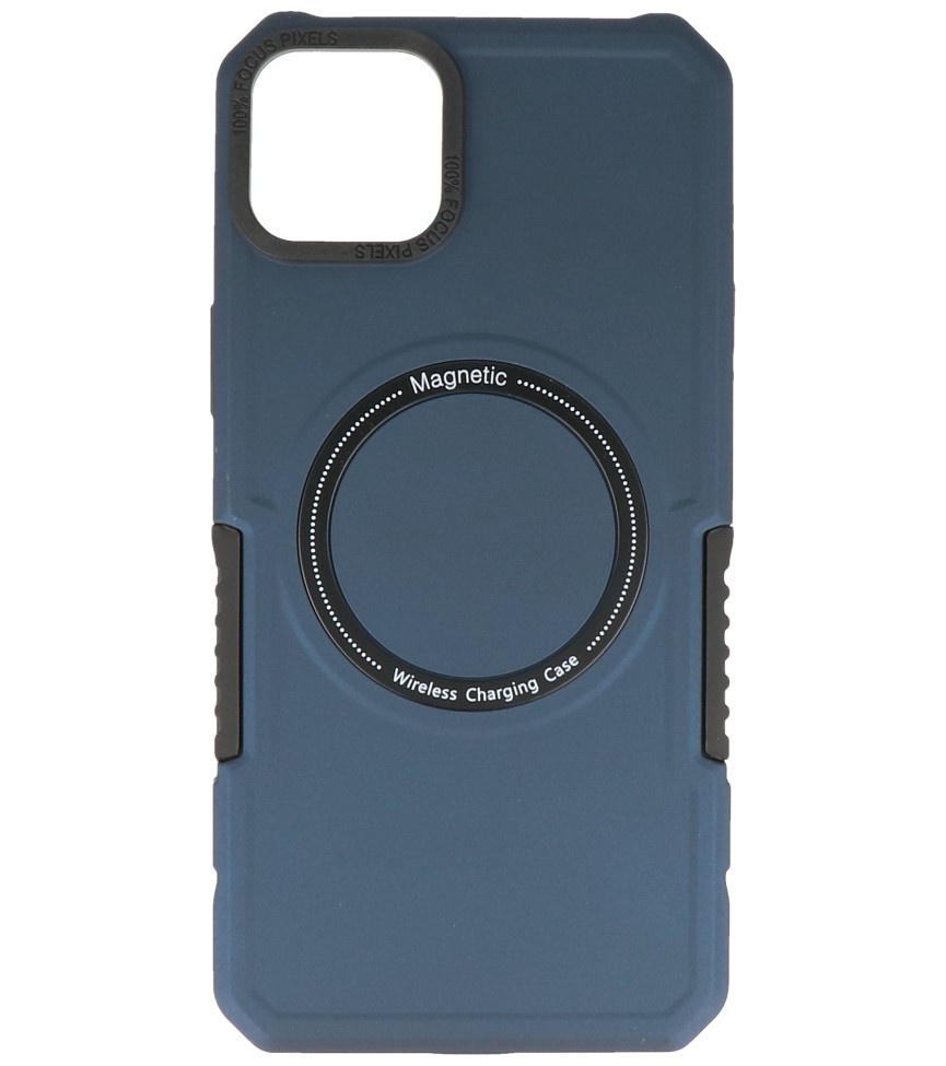 Magnetic Charging Case voor iPhone 14 Plus Navy